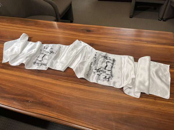 Printed White Satin Table Runner - Image 2